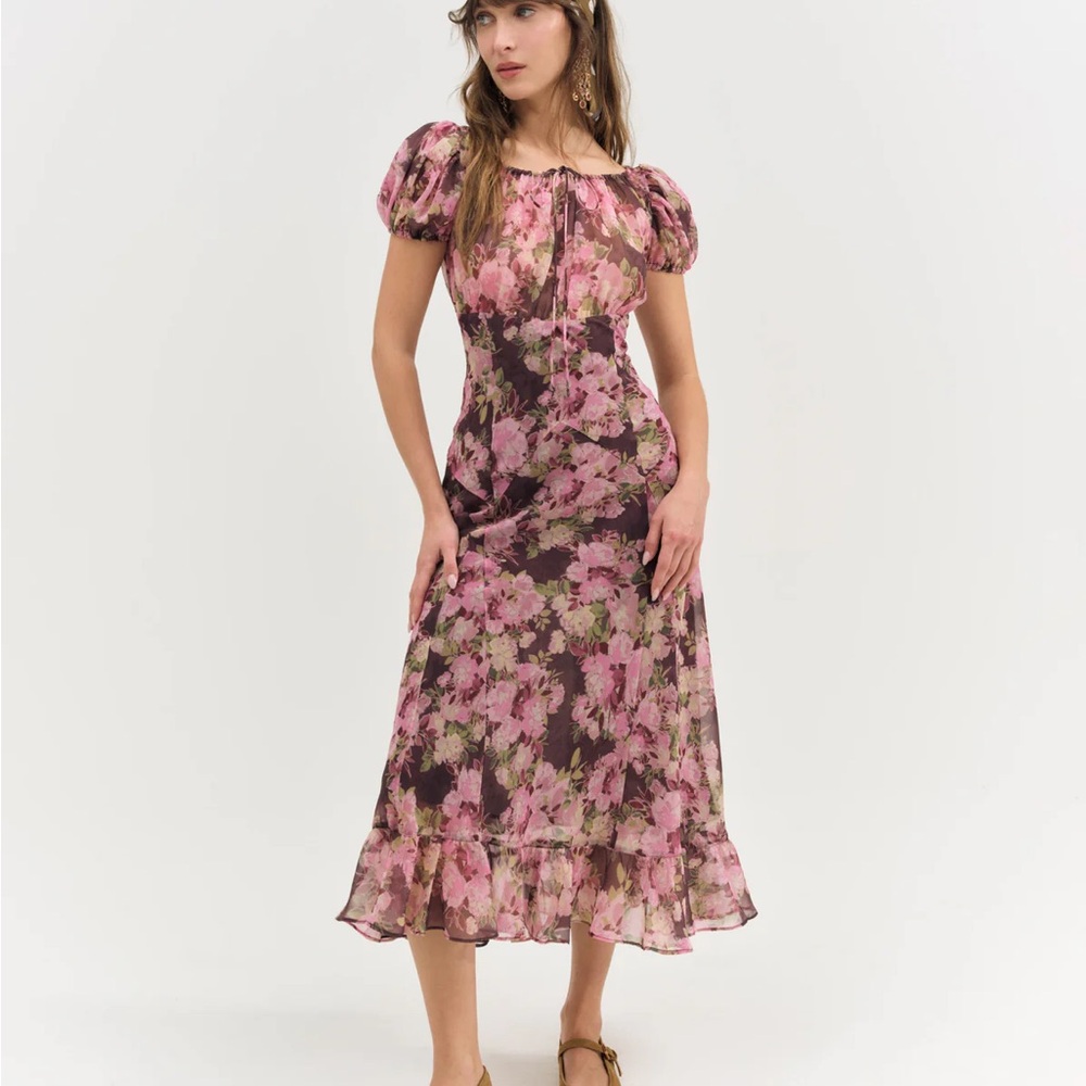 For Love & Lemons Adeline Floral Midi Dress